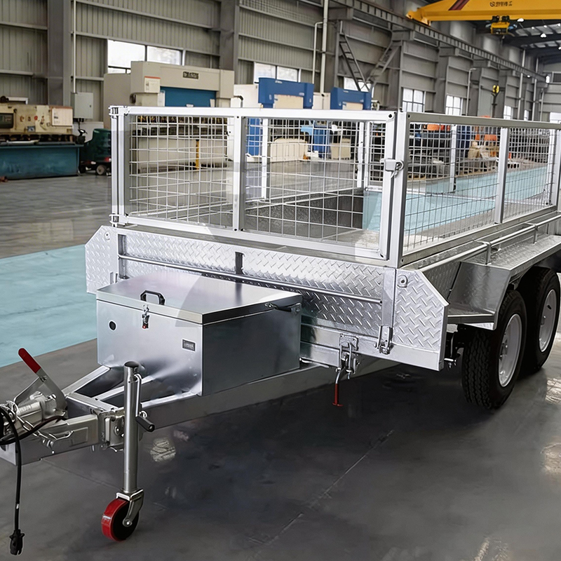 Remolque hidráulico galvanizado para volcar plantas agrícolas en tándem