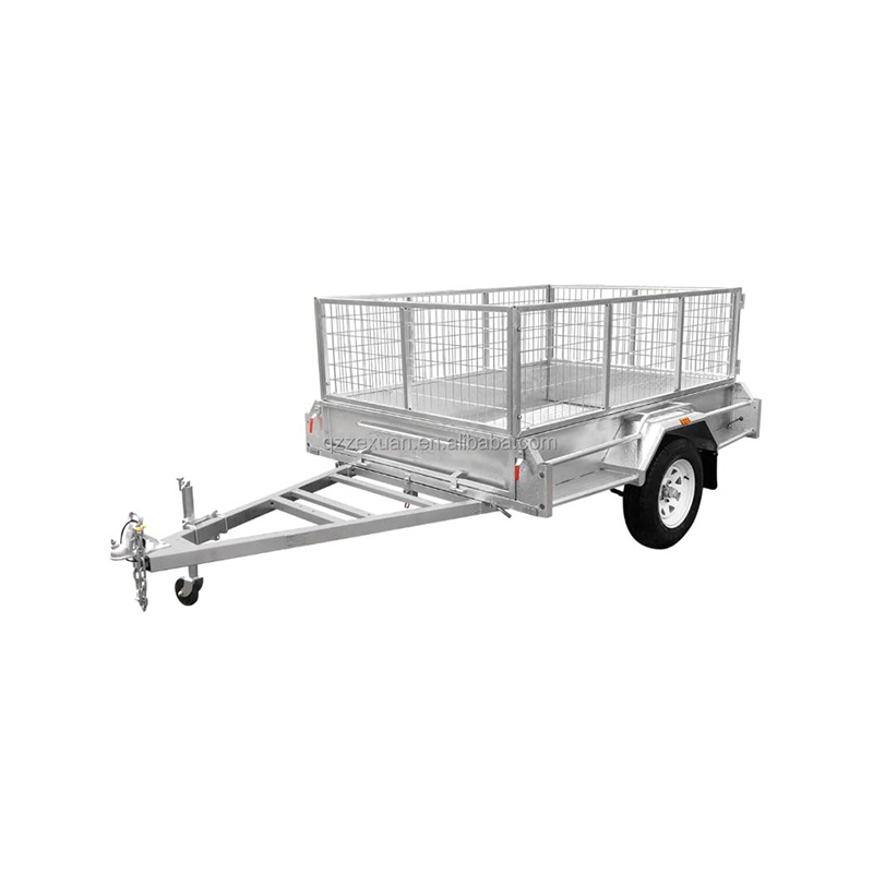 Remolque eficiente con caja de jaula de metal de doble eje