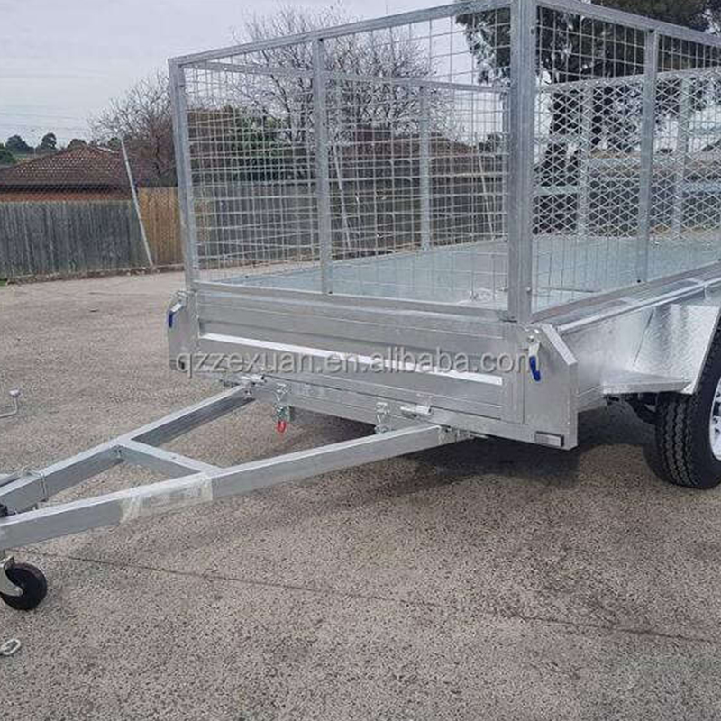 Remolque eficiente con caja de jaula de metal de doble eje