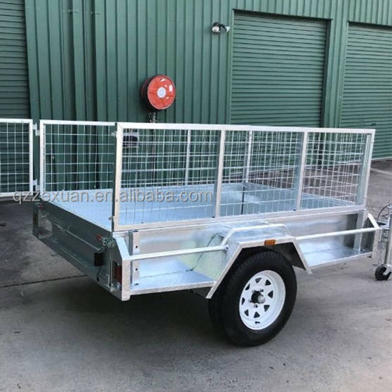 Remolque eficiente con caja de jaula de metal de doble eje