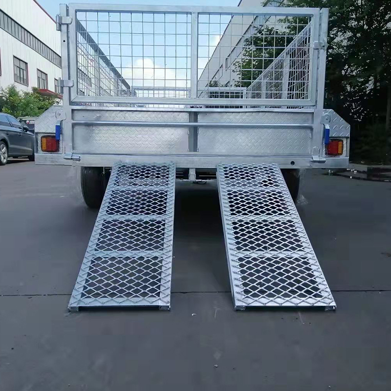 Remolque eficiente con caja de jaula de metal de doble eje