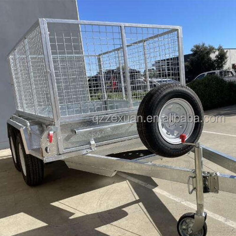 Remolque eficiente con caja de jaula de metal de doble eje