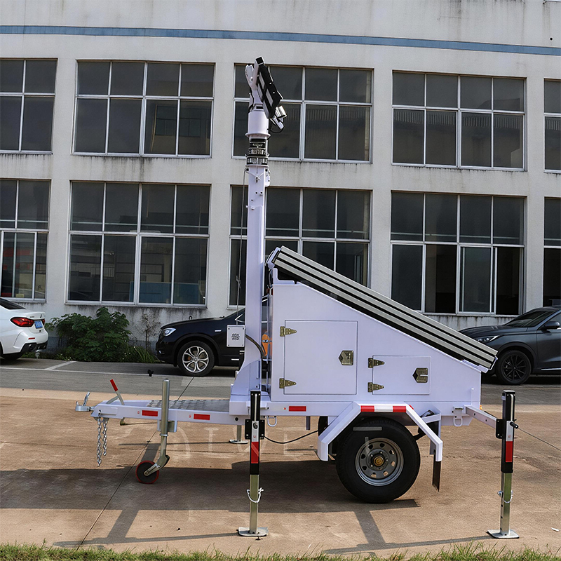 Torre de luz tipo remolque de almacenamiento de energía solar