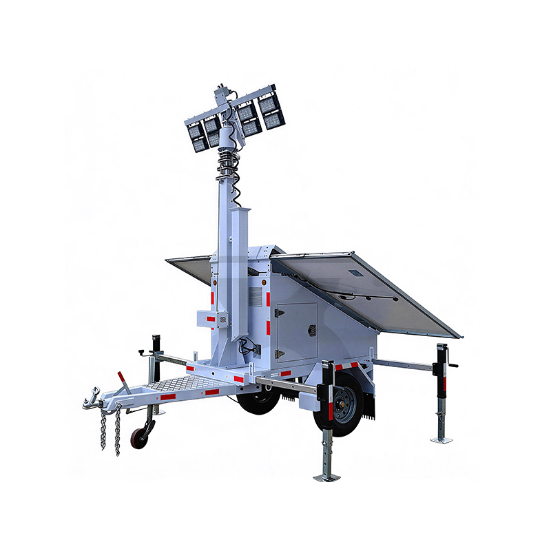 Torre de luz tipo remolque de almacenamiento de energía solar