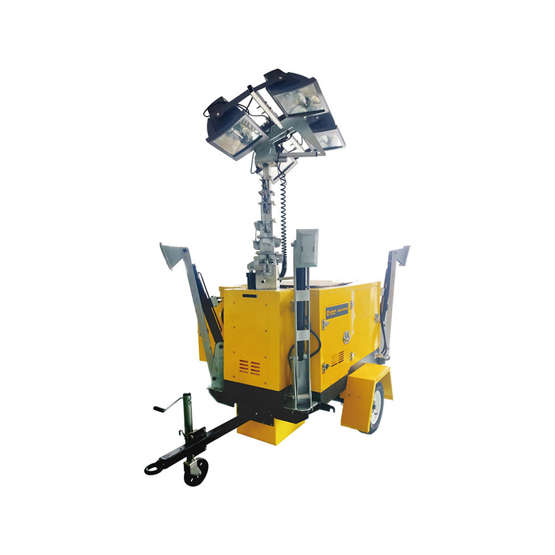 Torre de luz móvil con energía solar para la industria