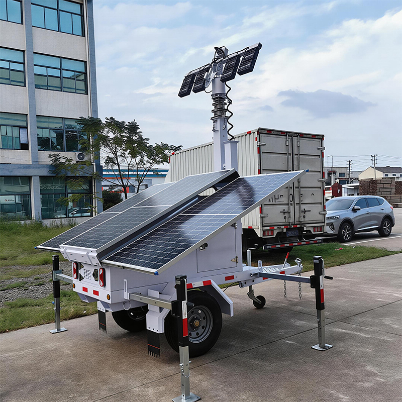 Torre LED solar móvil tipo remolque