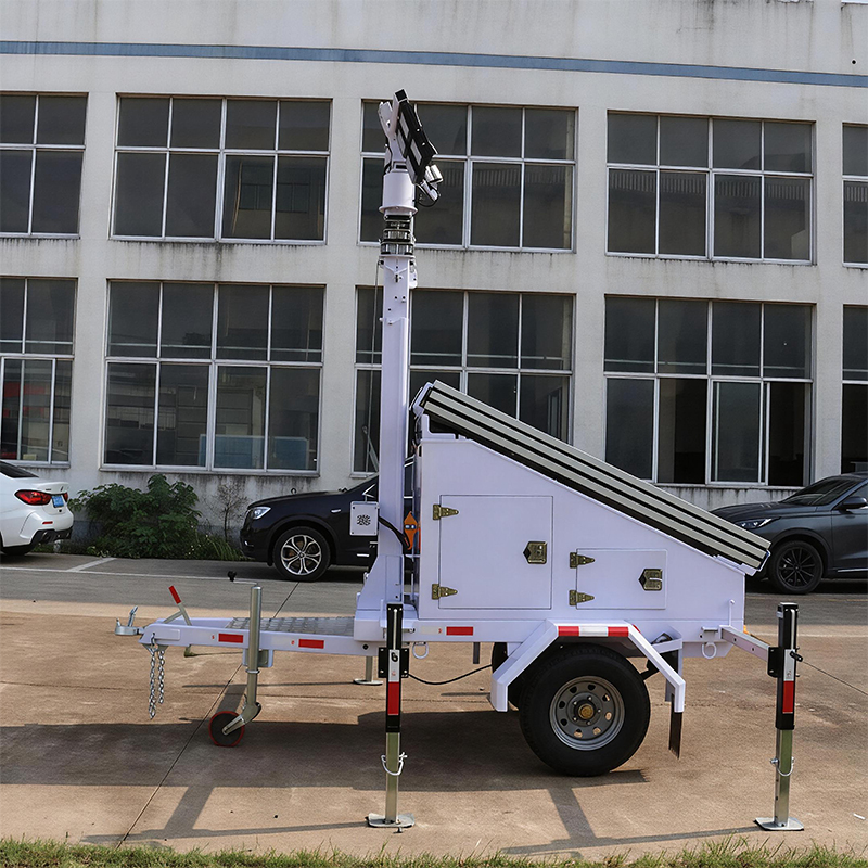 Torre LED solar móvil tipo remolque
