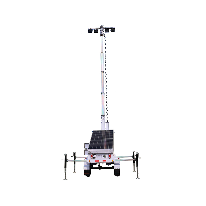 Torre LED solar móvil tipo remolque