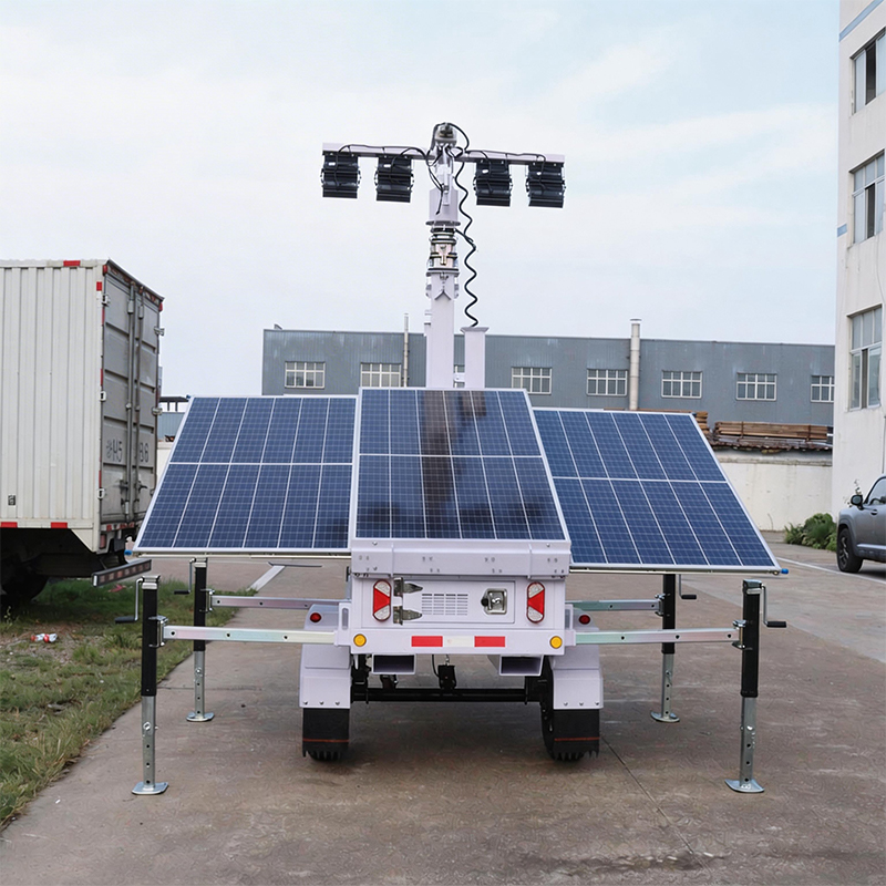 Torre de iluminación solar de emergencia para exteriores