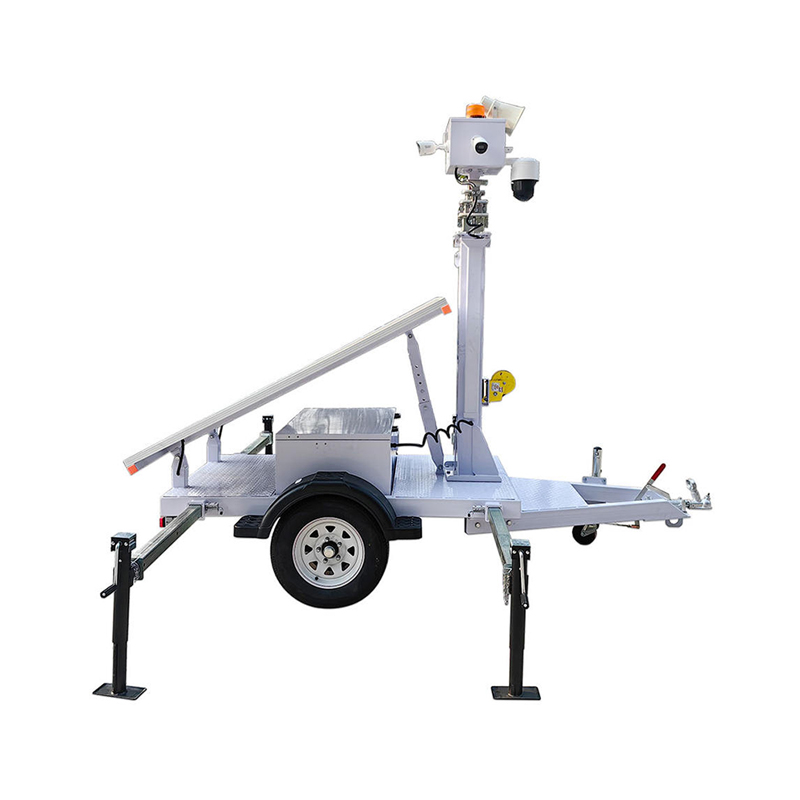 Remolque de monitoreo CCTV portátil con mástil hidráulico eléctrico manual