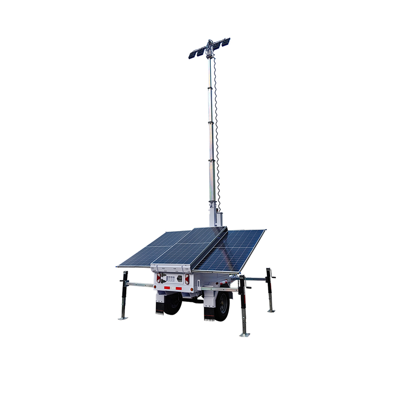 Torre de luz LED para almacenamiento de energía solar móvil