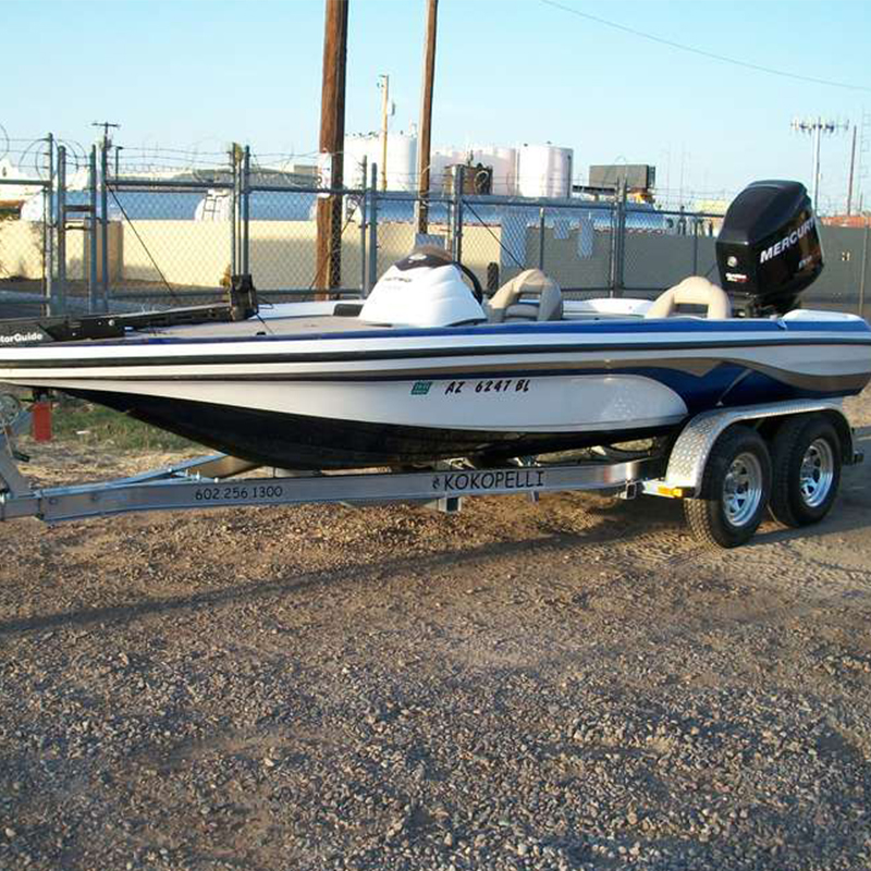 Remolque para barco de doble eje Q235 de acero negro
