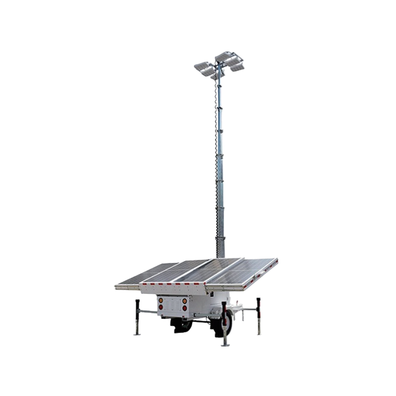 Torre de luz LED solar móvil con panel solar